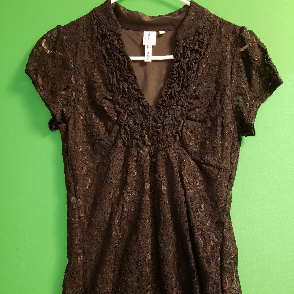 Heart Soul Black Lace top